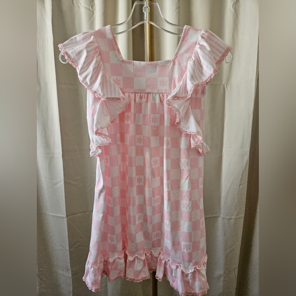 Adorable Sweetness Harper Pink Check Ruffle Dress - Picture 6 of 6